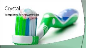  Presentation with tooth paste - Presentation theme having tooth-brush and tooth-paste background and a white colored foreground