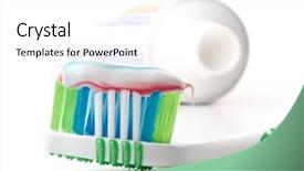  Presentation with tooth brush - Amazing theme having tooth-brush and tooth-paste backdrop and a white colored foreground