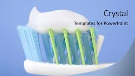  Presentation with tooth brush - Slide set featuring tooth brush over blue background background and a light blue colored foreground