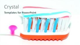  Presentation with tooth brush - Slide deck enhanced with tooth-brush-with-tooth-paste background and a cool aqua colored foreground
