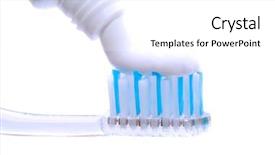  Presentation with tooth brush - Slide set with tooth-brush with tooth-paste background and a white colored foreground