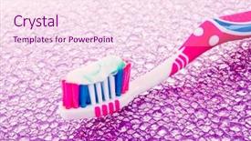  Presentation with tooth brush - Cool new PPT theme with tooth brush backdrop and a pink colored foreground