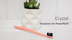  Presentation with bathroom - Colorful PPT theme enhanced with tooth-brushes-in-bathroom backdrop and a light gray colored foreground