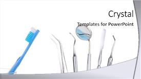  Presentation with personal care products - Cool new presentation theme with tooth care collage isolated backdrop and a white colored foreground