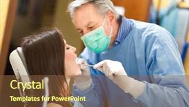  Presentation with decay - Cool new PPT theme with tooth decay - dentist curing a female patient backdrop and a tawny brown colored foreground