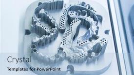  Presentation with dental - Amazing presentation having tooth-dental-crowns-created backdrop and a light blue colored foreground