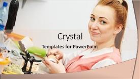  Presentation with dentures - Colorful presentation design enhanced with tooth dentures at prosthesis backdrop and a lemonade colored foreground