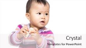  Presentation with teen mom cap and gown holding a baby - Cool new slide deck with tooth development - asian baby girl holding toy backdrop and a white colored foreground