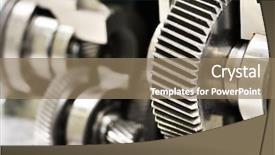  Presentation with metal - Slide set with tooth development - close-up metal cog wheels background and a coral colored foreground