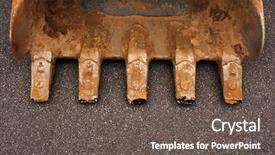  Presentation with construction digging - Audience pleasing presentation theme consisting of tooth development - earth digging construction machine scoop backdrop and a dark gray colored foreground