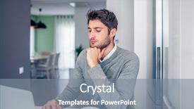  Presentation with concentrated solar power - Cool new slides with tooth development - handsome young concentrated businessman working backdrop and a  colored foreground