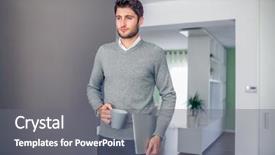  Presentation with working - Beautiful theme featuring tooth development - handsome young smiling businessman working backdrop and a  colored foreground