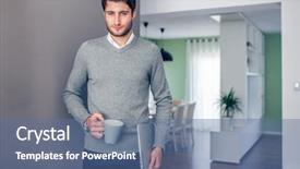  Presentation with working - Theme having tooth development - handsome young smiling businessman working background and a  colored foreground