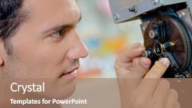  Presentation with creation of man - Presentation design enhanced with tooth development - man adjusting dial background and a coral colored foreground