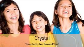  Presentation with my best friend - Presentation theme enhanced with tooth development - three best friends girls laughing background and a yellow colored foreground