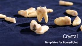 Presentation with teeth - Slide set consisting of tooth extraction - 18 extracted human teeth background and a  colored foreground