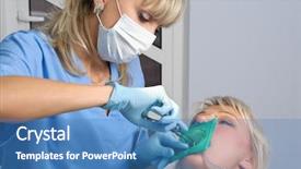  Presentation with dam - Slides consisting of tooth extraction - dentist at work installation background and a teal colored foreground