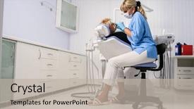  Presentation with dental office - Amazing presentation theme having tooth extraction - dentist at work with patient backdrop and a mint green colored foreground