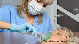  Presentation with free dam - Amazing slides having tooth extraction - dentist with patient installation backdrop and a coral colored foreground