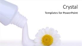  Presentation with toothpaste - Presentation theme featuring tooth extraction - toothpaste squeezed from tube chamomile background and a white colored foreground