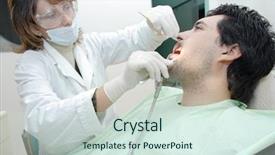  Presentation with thesis on stroke patient - Slide set consisting of tooth extraction - woman dentist examining a patient background and a  colored foreground