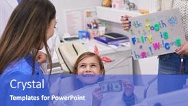  Presentation with rewarding - Colorful PPT layouts enhanced with tooth-fairy-rewarding-little-girl backdrop and a cobalt blue colored foreground