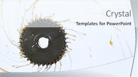  Presentation with lubrication - PPT theme enhanced with tooth-gear-wheel-with-oil background and a sky blue colored foreground