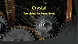  Presentation with lubrication - Beautiful PPT layouts featuring tooth-gear-wheel-with-oil backdrop and a wine colored foreground