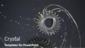  Presentation with lubrication - Beautiful PPT theme featuring tooth-gear-wheels-with-oil backdrop and a dark gray colored foreground