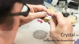  Presentation with dental implants - Audience pleasing theme consisting of tooth implants in the lab backdrop and a coral colored foreground