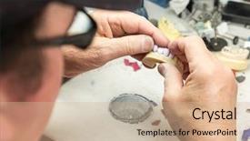  Presentation with dental implants - Slides consisting of tooth implants in the lab background and a coral colored foreground