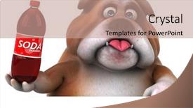  Presentation with veterinary medical symbol illustration caduceus - Beautiful PPT theme featuring tooth mascot - fun bulldog - 3d illustration backdrop and a coral colored foreground