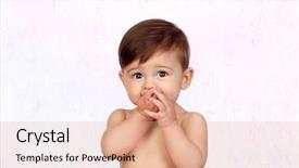  Presentation with mouth tooth - Audience pleasing presentation design consisting of tooth pain - adorable baby girl backdrop and a coral colored foreground