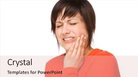  Presentation with pain - PPT theme featuring tooth pain - full isolated portrait background and a lemonade colored foreground