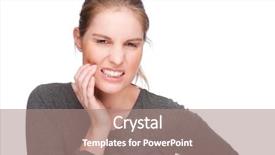 Presentation with pain - Beautiful PPT theme featuring tooth pain - full isolated studio picture backdrop and a coral colored foreground