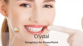  Presentation with teeth pain - Beautiful slide deck featuring tooth pain - young doctor or dentist backdrop and a  colored foreground