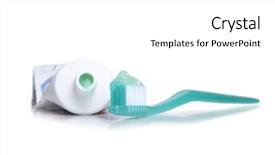  Presentation with toothpaste - Amazing presentation design having tooth paste - blue toothbrush with toothpaste tube backdrop and a white colored foreground