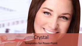  Presentation with home care - Presentation design consisting of tooth paste - closeup portrait of cute girl background and a red colored foreground