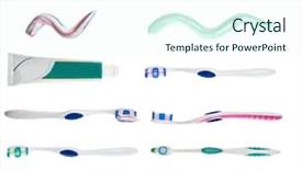  Presentation with toothpaste - Slides having tooth paste - collage of toothbrushes and toothpaste background and a cool aqua colored foreground