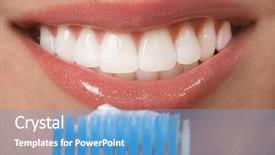  Presentation with mouth tooth - Amazing PPT theme having tooth paste - healthy mouth backdrop and a teal colored foreground