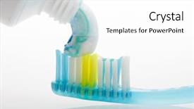  Presentation with toothpaste - PPT theme featuring tooth paste - toothbrush with toothpaste background and a white colored foreground