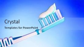  Presentation with tooth paste - PPT theme enhanced with tooth paste - toothbrush with toothpaste background and a light blue colored foreground