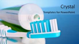  Presentation with tooth brush - Slides with tooth paste - toothpaste and brush background and a light blue colored foreground