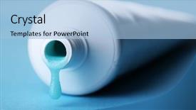  Presentation with toothpaste - Audience pleasing presentation theme consisting of tooth paste - tube with blue toothpaste backdrop and a light blue colored foreground