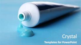  Presentation with tooth paste - Theme featuring tooth paste - tube with blue toothpaste background and a teal colored foreground