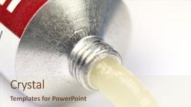  Presentation with tooth paste - Beautiful presentation theme featuring tooth paste - tube with ointment or cream backdrop and a soft green colored foreground