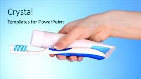  Presentation with tooth brush - Presentation theme enhanced with tooth-paste and brush background and a arctic colored foreground