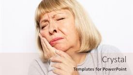  Presentation with infection - Amazing slide deck having toothache-old-woman-with-tooth backdrop and a coral colored foreground