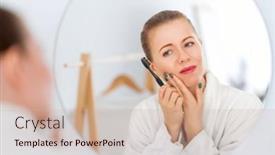  Presentation with teeth pain - PPT theme featuring toothache-pain-and-sensitive-unhappy background and a soft green colored foreground