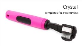  Presentation with dogs - Slide set having toothbrush for dogs on a white background background and a white colored foreground